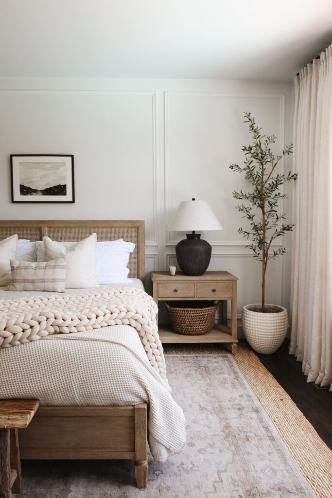 Beautiful White Bedroom with a queen sized bed